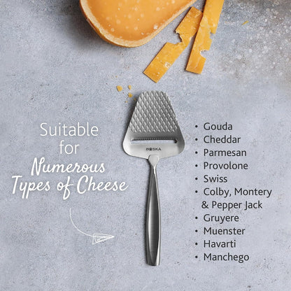 Monaco+ Premium Cheese Slicer - Award Winning Cheese Cutter for Block Cheese, Cheddar up to Parmesan - Quilted Pattern reduces Resistance - Non-stick & Ergonomic Handheld