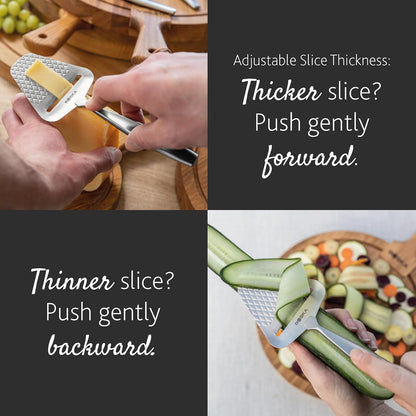 Monaco+ Premium Cheese Slicer - Award Winning Cheese Cutter for Block Cheese, Cheddar up to Parmesan - Quilted Pattern reduces Resistance - Non-stick & Ergonomic Handheld