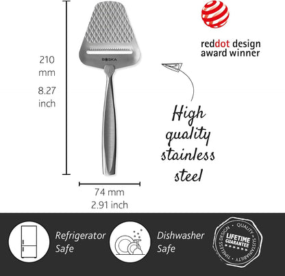 Monaco+ Premium Cheese Slicer - Award Winning Cheese Cutter for Block Cheese, Cheddar up to Parmesan - Quilted Pattern reduces Resistance - Non-stick & Ergonomic Handheld