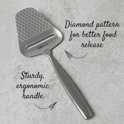 Monaco+ Premium Cheese Slicer - Award Winning Cheese Cutter for Block Cheese, Cheddar up to Parmesan - Quilted Pattern reduces Resistance - Non-stick & Ergonomic Handheld