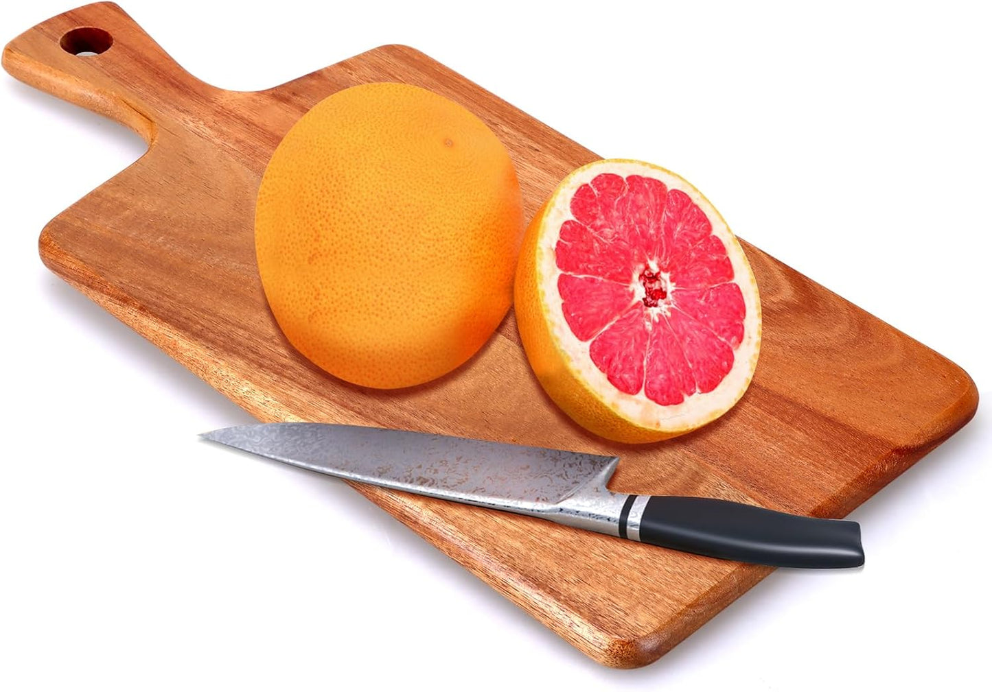 Large Acacia Wood Cutting Board with Handle Wooden Charcuterie Board Kitchen Chopping Block for Meat Cheese Vegetable Bread Fruit Serving Boards Wood Butcher Block Carving Board, 17" X 13"