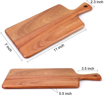 Large Acacia Wood Cutting Board with Handle Wooden Charcuterie Board Kitchen Chopping Block for Meat Cheese Vegetable Bread Fruit Serving Boards Wood Butcher Block Carving Board, 17" X 13"