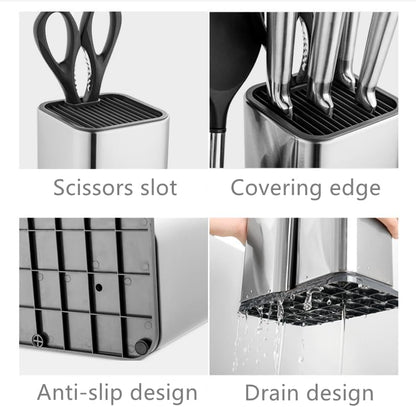 Kitchen Knife Holder,Stainless Steel Universal Knife Block Holder,Edge-Protect Knife Storage Organizer,Space-Saving Knife Storage Countertop, Slotless Knife Holder Storage for Kitchen Counter