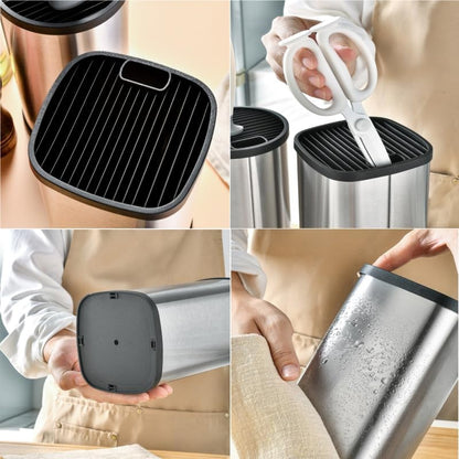 Kitchen Knife Holder,Stainless Steel Universal Knife Block Holder,Edge-Protect Knife Storage Organizer,Space-Saving Knife Storage Countertop, Slotless Knife Holder Storage for Kitchen Counter