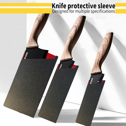 3 - Piece Universal Knife Edge Guards & Protector Sleeves - 8 Inch 7inch 4inch，Kitchen Knifes Holster Or Sheath For Chef Knife Covers,Wide Cleaver,Fruit Pairing Knife Storage - Plastic & Felt