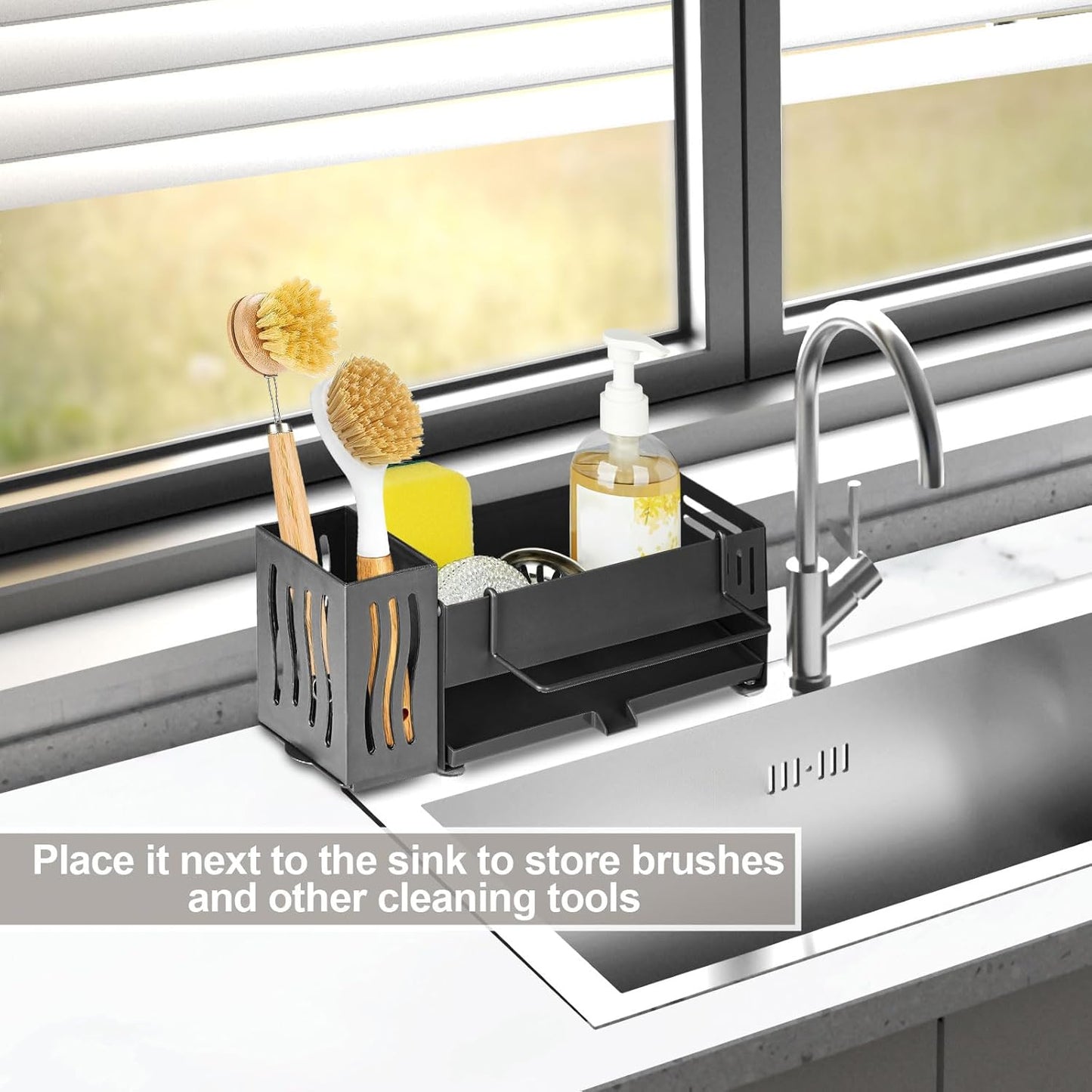 Utensil Drying Rack, 4Pcs Wall Mounted Utensil Holder Kitchen Drainage Basket Accessories, Plastic Dish Drainer Cutlery Knife Fork Spoon Holder Organizer, with Drain tray and Hooks