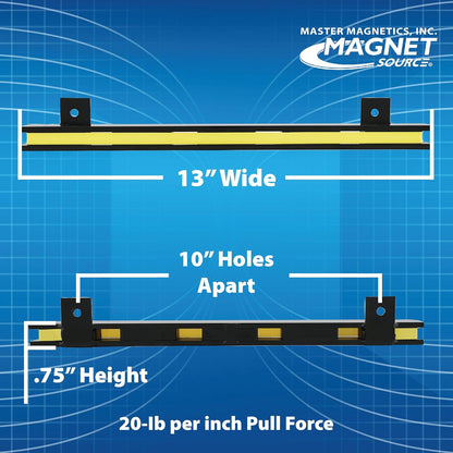 6" Magnetic Bar Tool Organizer - Easy to Install Magnet Storage Holder for House, Garage, Shed, or Job Site - Black Powder Coat