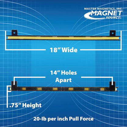 6" Magnetic Bar Tool Organizer - Easy to Install Magnet Storage Holder for House, Garage, Shed, or Job Site - Black Powder Coat