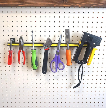 6" Magnetic Bar Tool Organizer - Easy to Install Magnet Storage Holder for House, Garage, Shed, or Job Site - Black Powder Coat