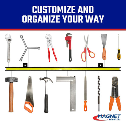 6" Magnetic Bar Tool Organizer - Easy to Install Magnet Storage Holder for House, Garage, Shed, or Job Site - Black Powder Coat