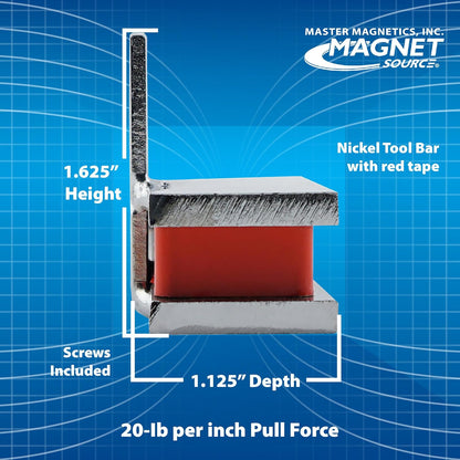 6" Magnetic Bar Tool Organizer - Easy to Install Magnet Storage Holder for House, Garage, Shed, or Job Site - Black Powder Coat