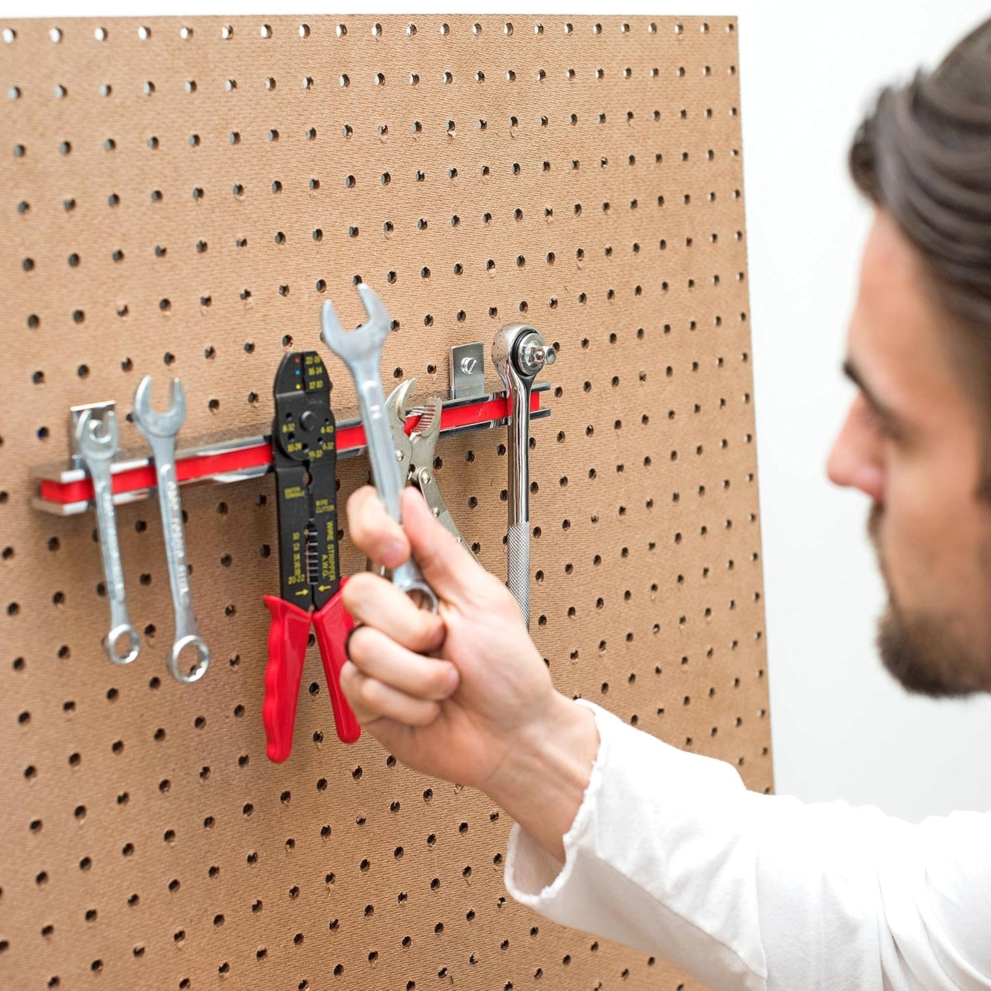 6" Magnetic Bar Tool Organizer - Easy to Install Magnet Storage Holder for House, Garage, Shed, or Job Site - Black Powder Coat