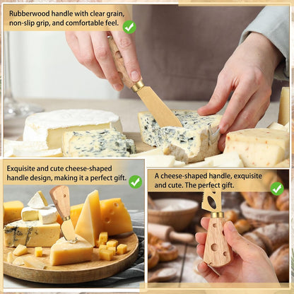6 Pcs Gold Cheese Knives Set Tools Stainless Steel Cheese Slicer and Cutters for Kitchen Board Knife Set for Kitchen Charcuterie Board Accessories Housewarming Gift