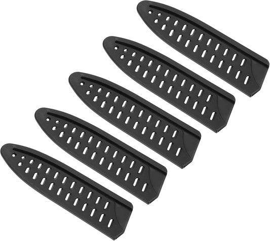 PP Safety Knife Cover Sleeves for 6" Chef Knife, 5 Pack Knives Edge Guard Blade Protector Universal Knife Sheath Portable for Kitchen, Black