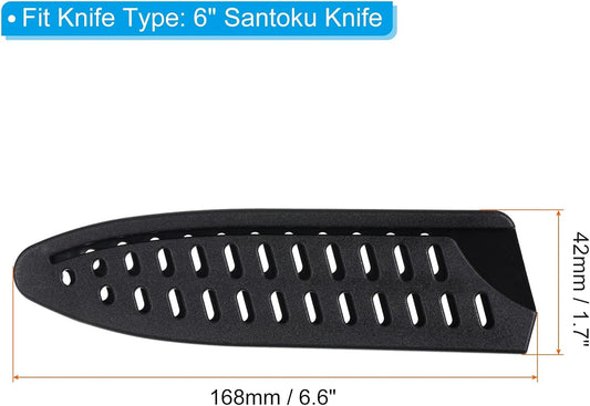 PP Safety Knife Cover Sleeves for 6" Chef Knife, 5 Pack Knives Edge Guard Blade Protector Universal Knife Sheath Portable for Kitchen, Black