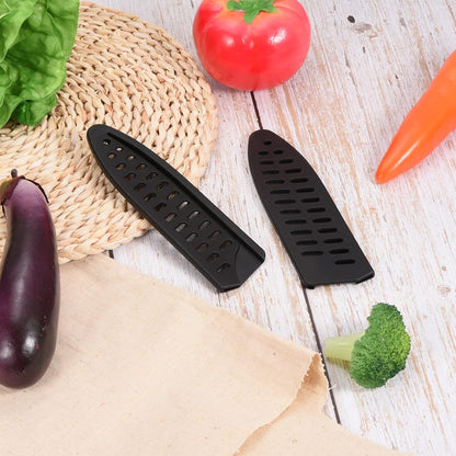 PP Safety Knife Cover Sleeves for 6" Chef Knife, 5 Pack Knives Edge Guard Blade Protector Universal Knife Sheath Portable for Kitchen, Black