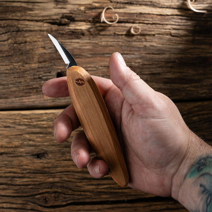 Premium Series Wood Carving Tool Set, 3-Knife Starter Kit with Cutting, Detail, and Roughing Knives, Ergonomic Cherry Wood Handles, USA Made