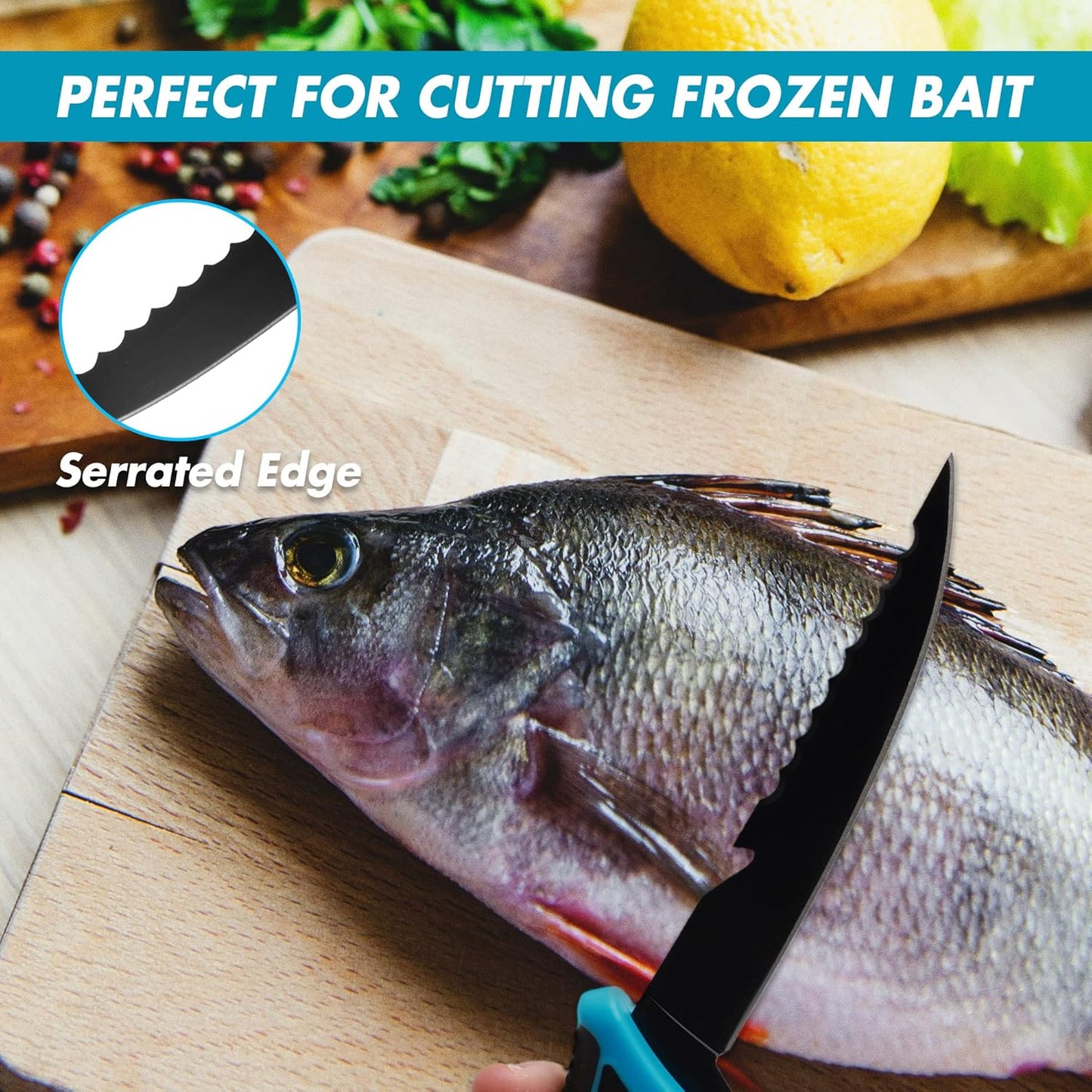 4-Piece Fillet Knife Set with Sharpener Protective Sheath, Belt Clip | Boning Knife & Bait Knives with Non-Slip Handle, Portable Pouch & Corrosion Resistant Coating Blade for Fresh or Saltwater