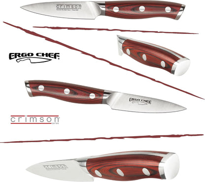 Crimson Series 8-Inch Serrated Offset Bread & Deli Knife - High-Carbon German X50CrMoV15 Stainless Steel Blade - Durable G10 Fiberglass Handle