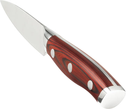 Crimson Series 8-Inch Serrated Offset Bread & Deli Knife - High-Carbon German X50CrMoV15 Stainless Steel Blade - Durable G10 Fiberglass Handle