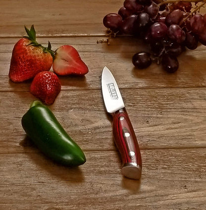 Crimson Series 8-Inch Serrated Offset Bread & Deli Knife - High-Carbon German X50CrMoV15 Stainless Steel Blade - Durable G10 Fiberglass Handle