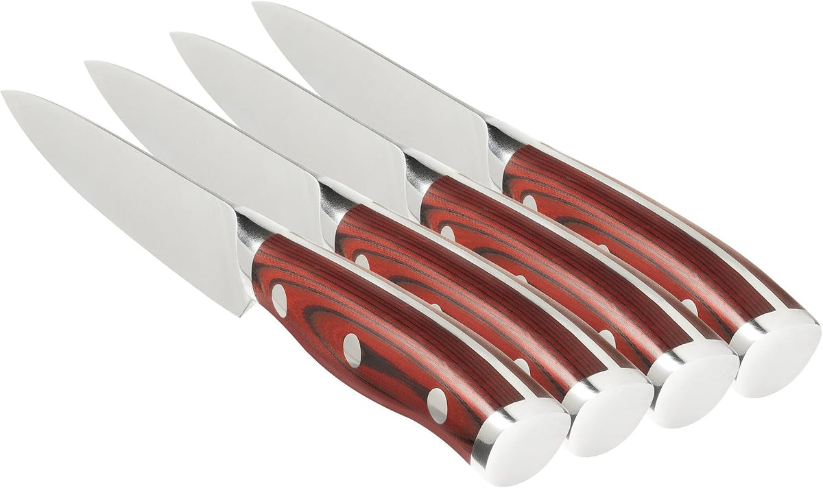 Crimson Series 8-Inch Serrated Offset Bread & Deli Knife - High-Carbon German X50CrMoV15 Stainless Steel Blade - Durable G10 Fiberglass Handle