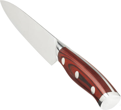 Crimson Series 8-Inch Serrated Offset Bread & Deli Knife - High-Carbon German X50CrMoV15 Stainless Steel Blade - Durable G10 Fiberglass Handle