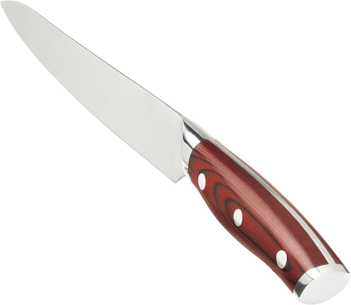 Crimson Series 8-Inch Serrated Offset Bread & Deli Knife - High-Carbon German X50CrMoV15 Stainless Steel Blade - Durable G10 Fiberglass Handle
