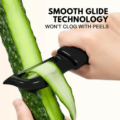 Swivel Vegetable Peeler Soft Comfort Handle Sturdy Long-Lasting 1Pcs Black