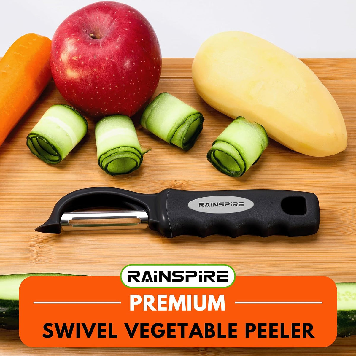Swivel Vegetable Peeler Soft Comfort Handle Sturdy Long-Lasting 1Pcs Black