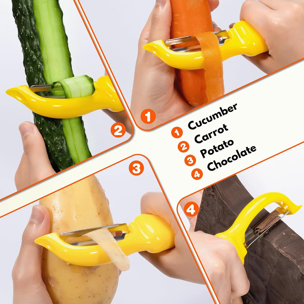 Swivel Vegetable Peeler Soft Comfort Handle Sturdy Long-Lasting 1Pcs Black