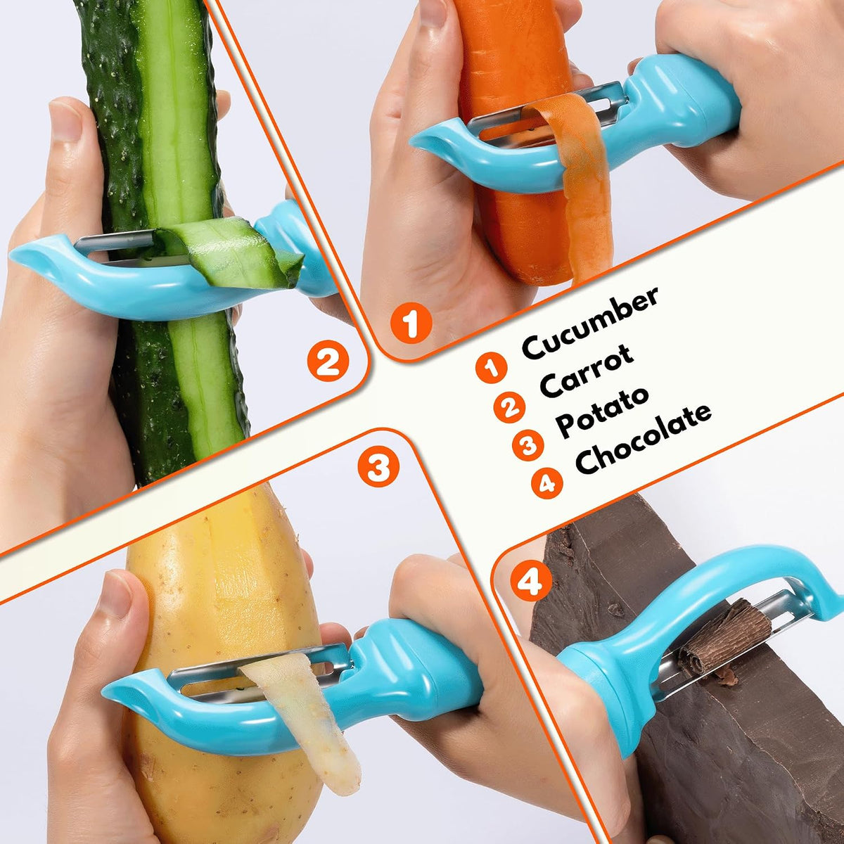 Swivel Vegetable Peeler Soft Comfort Handle Sturdy Long-Lasting 1Pcs Black