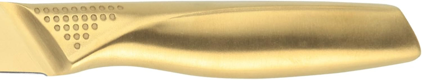 Utility Knife 5Inch, Sharp Stainless Steel Fruit & Veggie Knife Ergonomic Non-Slip Handle - Perfect for Peeling, Slicing & Precision Kitchen Prep,Gold