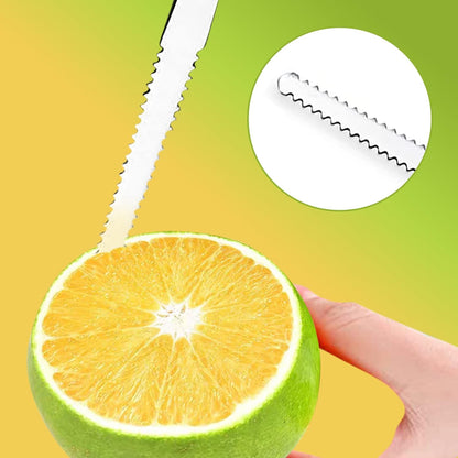 Nunnik Grapefruit Spoons Grapefruit Knife 6 Piece Stainless Steel Grapefruit Utensil Set Grapfruit knife Serrated Spoon Silver Fruit Knife Set Kitchen Gadgets for Grape Kiwi Lemon Desserts