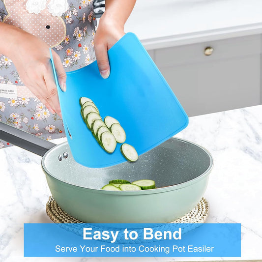 Flexible Cutting Board BPA Free 4 Colored Plastic Cutting Board Mat Set, Dishwasher Safe, 11.4 IN x 7.5 IN, 2mm Thickness