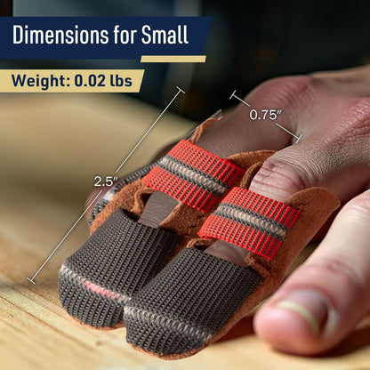 Leather Finger Cots Small 3-Pack - Thumb Thimble Finger Protectors for Sewing, Embroidery, Needlework, Felting, Knitting or Whittling - Sewing Supplies or Woodworking Tools