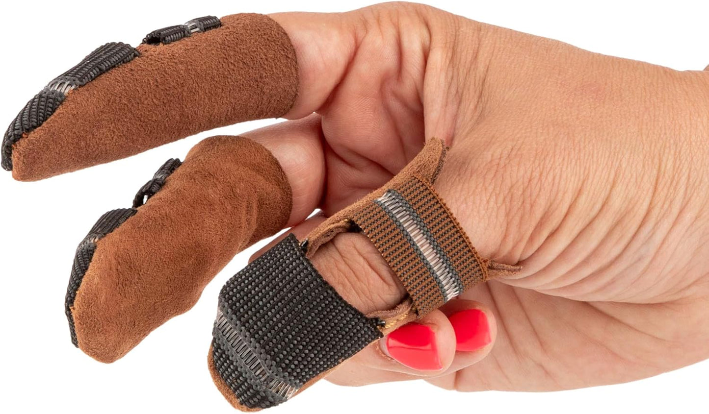 Leather Finger Cots Small 3-Pack - Thumb Thimble Finger Protectors for Sewing, Embroidery, Needlework, Felting, Knitting or Whittling - Sewing Supplies or Woodworking Tools