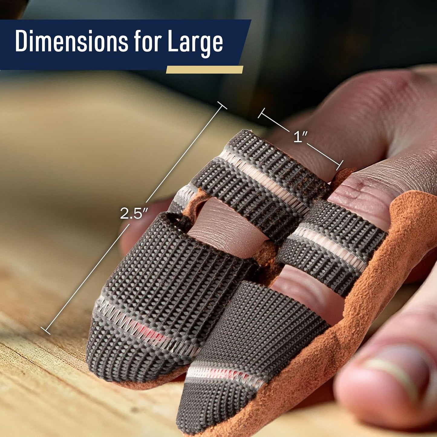 Leather Finger Cots Small 3-Pack - Thumb Thimble Finger Protectors for Sewing, Embroidery, Needlework, Felting, Knitting or Whittling - Sewing Supplies or Woodworking Tools