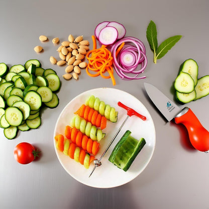 Stainless Steel Fruit Spiral Knife Spiral Knife Vegetable Coiler Scroller Stainless Steel Magic Scroller Creative Model Cucumber Knife Fruit and Vegetable Spiral Twist Home and Kitchen