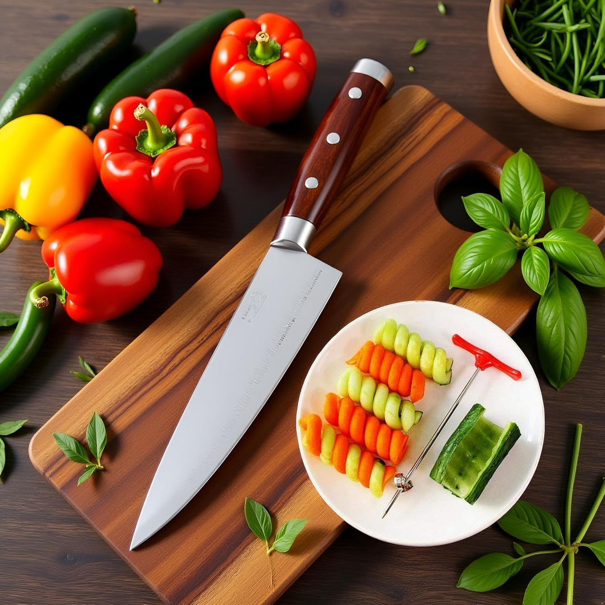 Stainless Steel Fruit Spiral Knife Spiral Knife Vegetable Coiler Scroller Stainless Steel Magic Scroller Creative Model Cucumber Knife Fruit and Vegetable Spiral Twist Home and Kitchen
