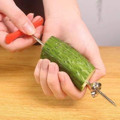 Stainless Steel Fruit Spiral Knife Spiral Knife Vegetable Coiler Scroller Stainless Steel Magic Scroller Creative Model Cucumber Knife Fruit and Vegetable Spiral Twist Home and Kitchen