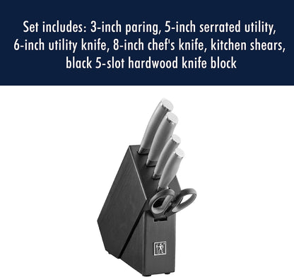 Modernist 6-Pc Knife Set, Razor-Sharp, German Engineered, Black | Informed by 100+ Years of Mastery. Dishwasher safe, Ideal for Everyday Meal Prep.
