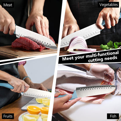 7 Inch Chef's Knive Sets Paring knives Japanese Chefs Knife Fruit and Vegetable Knife Stainless Steel Kitchen Utility Knives with Blade Guards(1 Pcs)