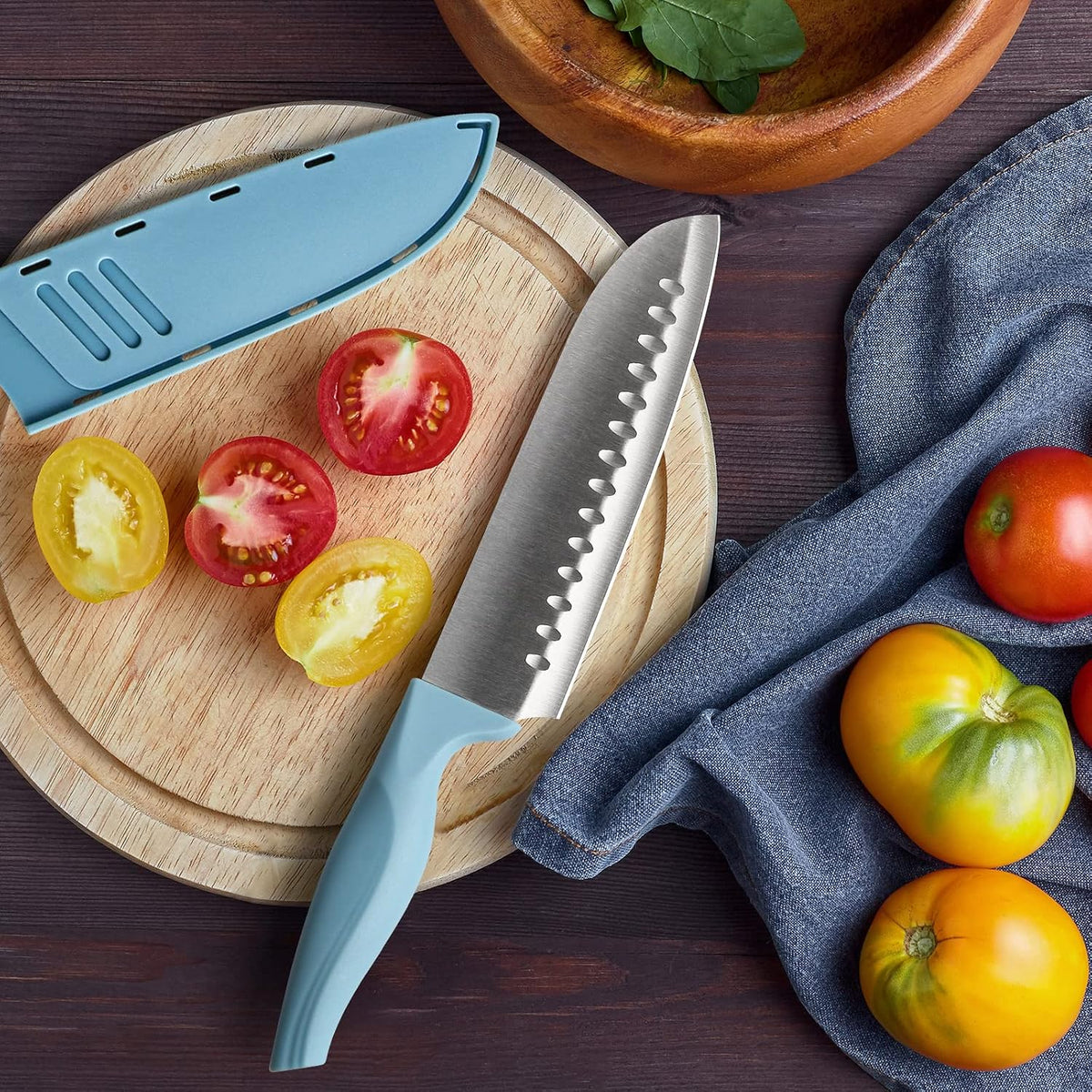 7 Inch Chef's Knive Sets Paring knives Japanese Chefs Knife Fruit and Vegetable Knife Stainless Steel Kitchen Utility Knives with Blade Guards(1 Pcs)