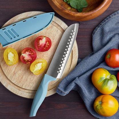 7 Inch Chef's Knive Sets Paring knives Japanese Chefs Knife Fruit and Vegetable Knife Stainless Steel Kitchen Utility Knives with Blade Guards(1 Pcs)