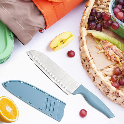 7 Inch Chef's Knive Sets Paring knives Japanese Chefs Knife Fruit and Vegetable Knife Stainless Steel Kitchen Utility Knives with Blade Guards(1 Pcs)