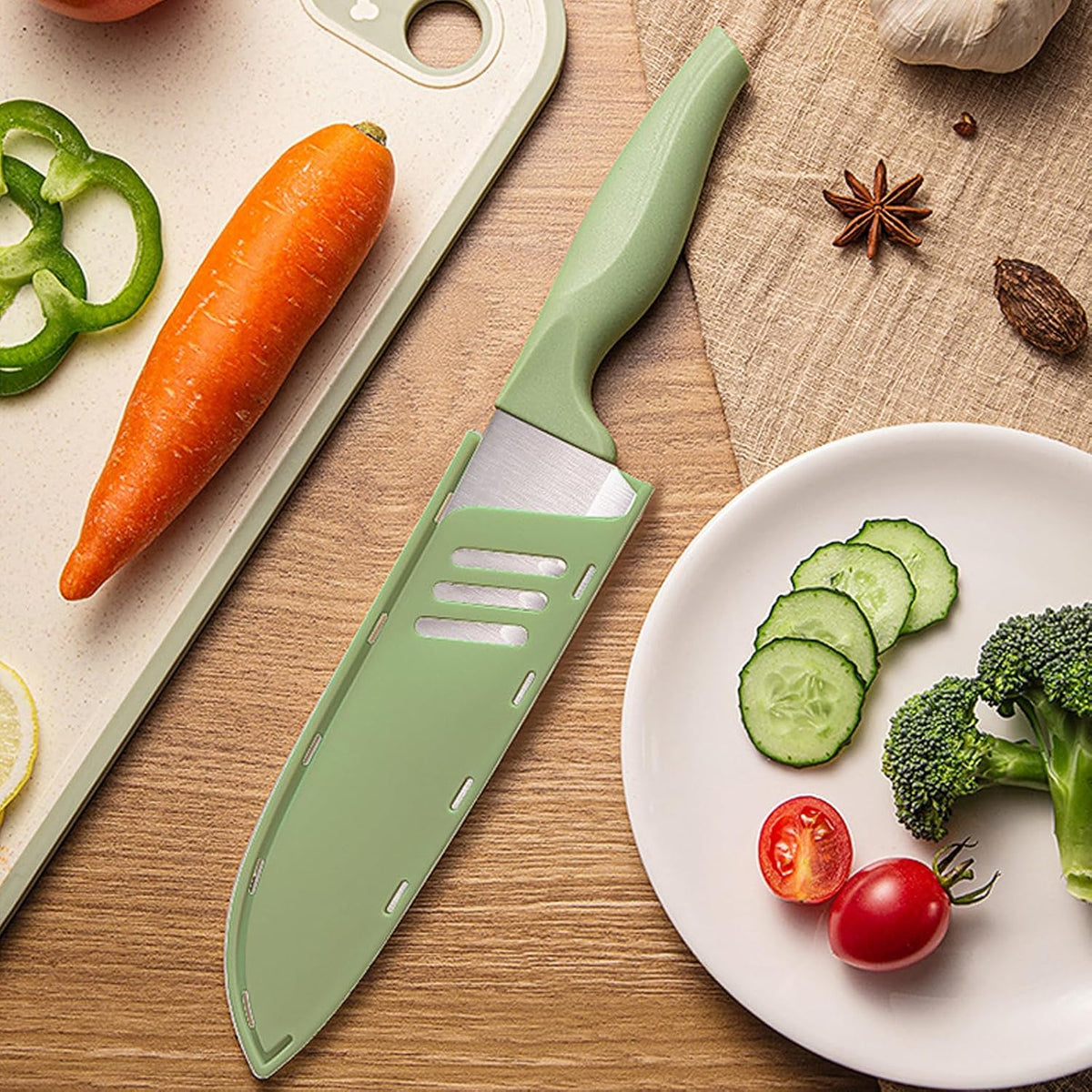 7 Inch Chef's Knive Sets Paring knives Japanese Chefs Knife Fruit and Vegetable Knife Stainless Steel Kitchen Utility Knives with Blade Guards(1 Pcs)