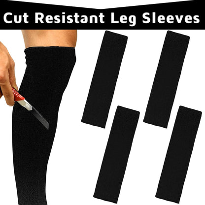 Cut Resistant Leg Sleeves Bite-Proof Protective Leg Sleeves for Welding, Lawn Mowing Guard Safety (Black, Straight Style)