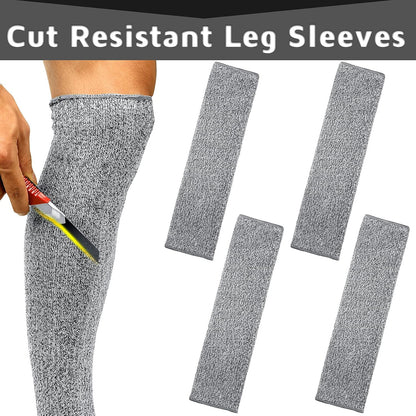 Cut Resistant Leg Sleeves Bite-Proof Protective Leg Sleeves for Welding, Lawn Mowing Guard Safety (Black, Straight Style)