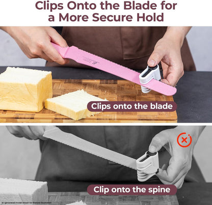 Upgrade Bread Knife for Homemade Bread, World‘s 1st Double Serrated Knife for Crusty Sourdough, 11.6 Inch Stainless Steel Bread Slicer, Professional Sourdough Cutter, Ideal for Gift, Pink